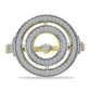 Goldplattierter Silberring mit weißem Diamant und weißem Zirkon