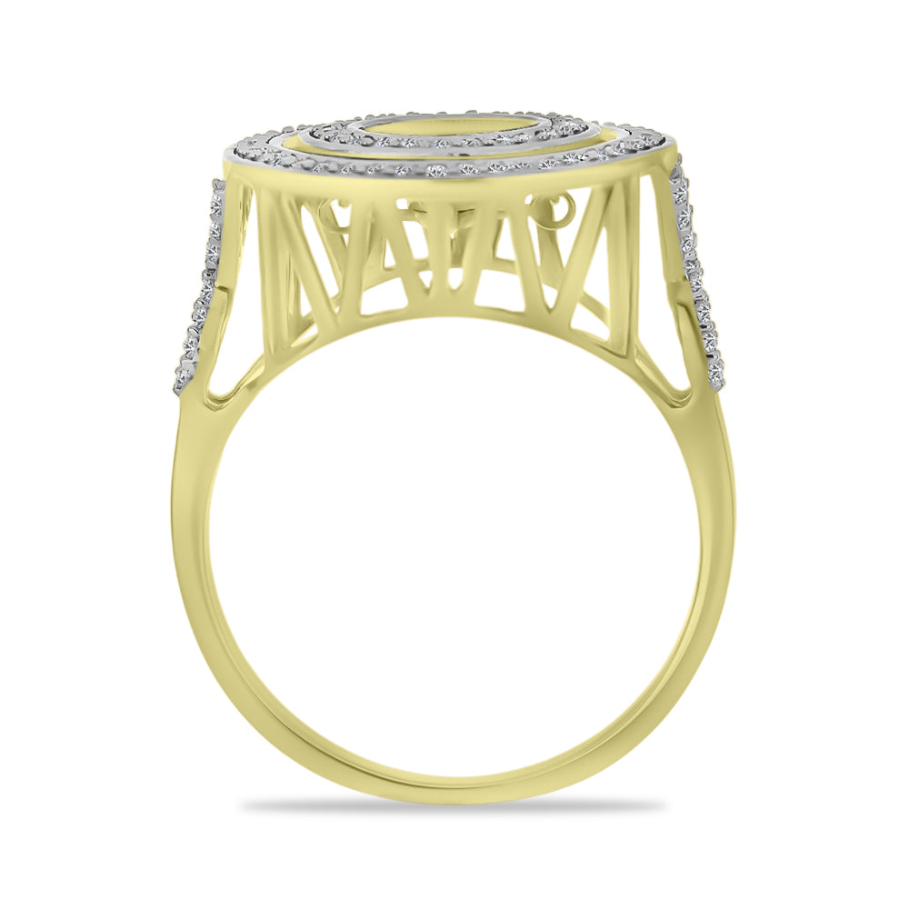 Goldplattierter Silberring mit weißem Diamant und weißem Zirkon 2 