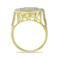 Goldplattierter Silberring mit weißem Diamant und weißem Zirkon