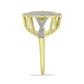 Goldplattierter Silberring mit weißem Diamant und weißem Zirkon