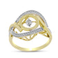 Goldplattierter Silberring mit weißem Diamant und weißem Zirkon