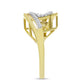 Goldplattierter Silberring mit weißem Diamant und weißem Zirkon