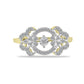 Goldplattierter Silberring mit weißem Diamant und weißem Zirkon