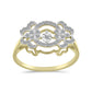Goldplattierter Silberring mit weißem Diamant und weißem Zirkon