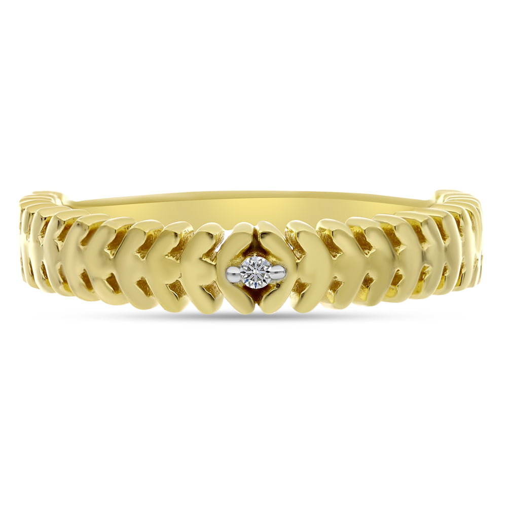 Goldplattierter Silberring mit weißem Diamant