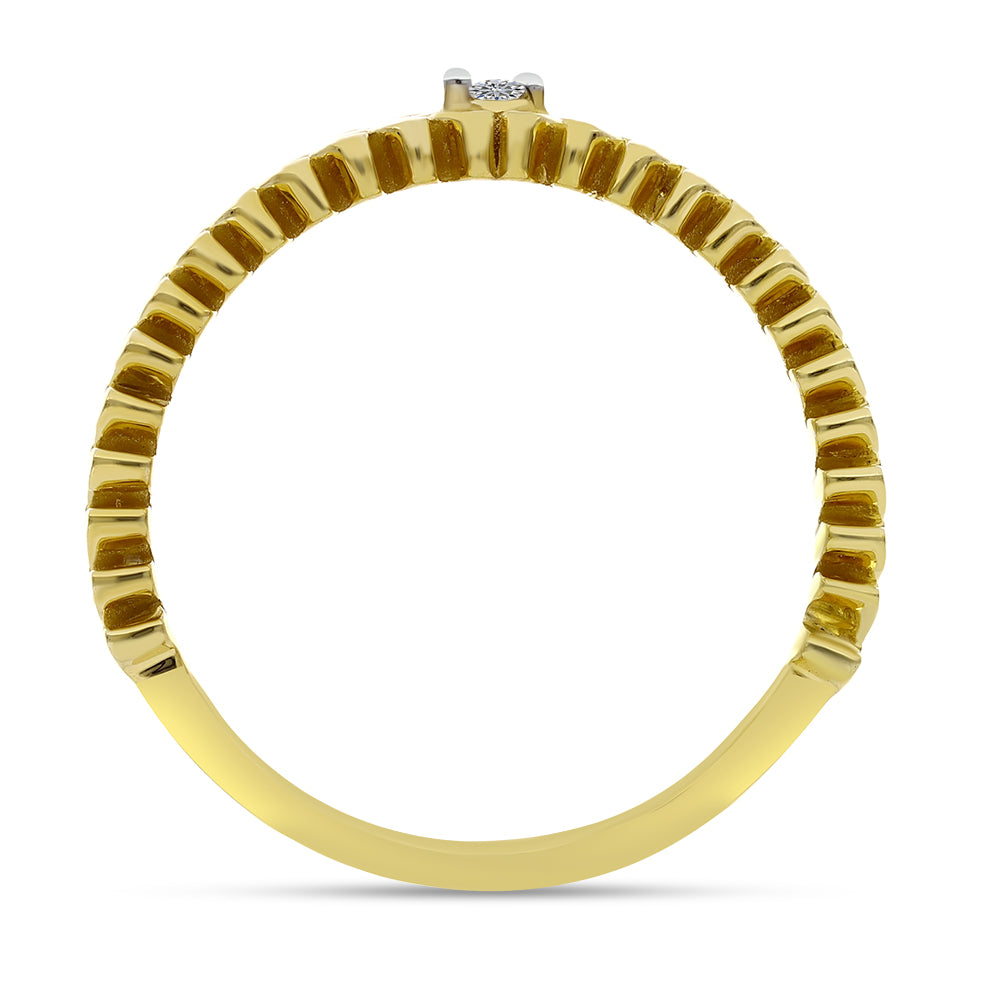 Goldplattierter Silberring mit weißem Diamant 2 