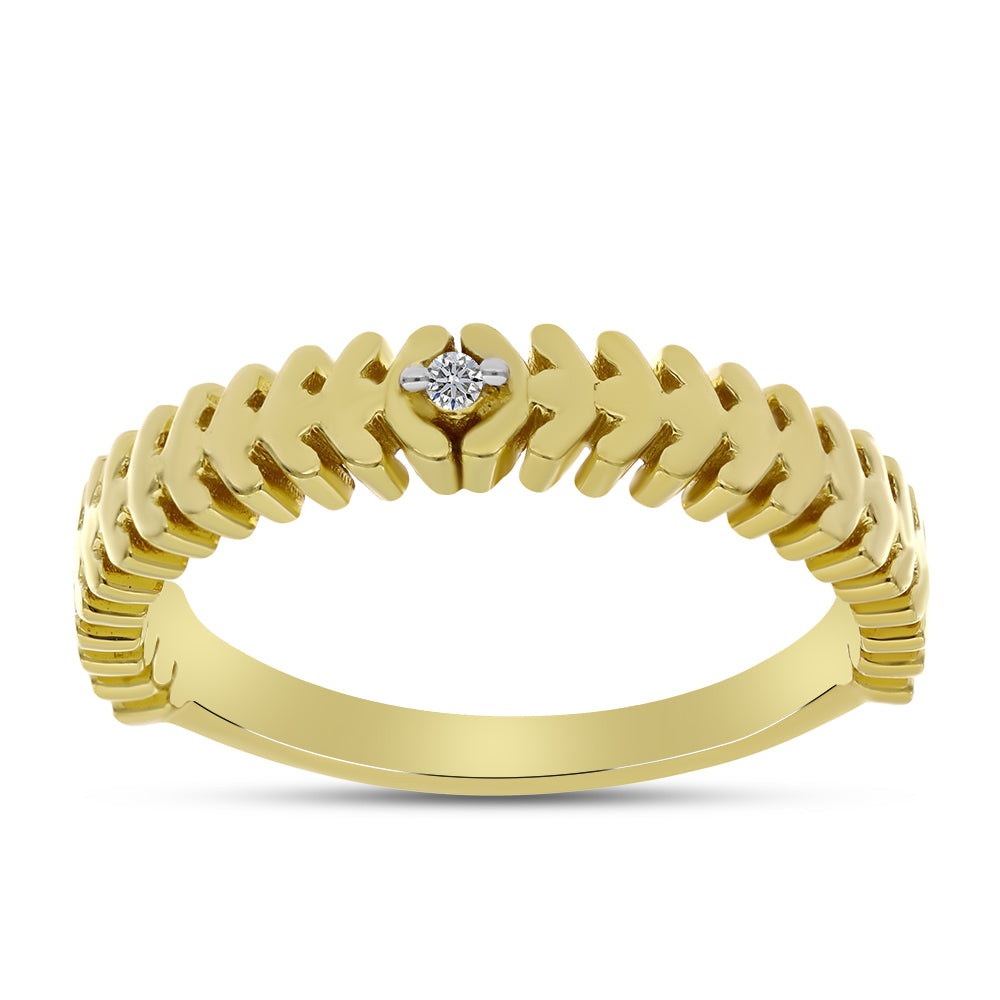 Goldplattierter Silberring mit weißem Diamant 3 
