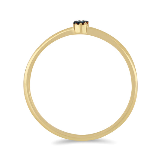 Goldplattierter Silberring mit blauem Diamant
