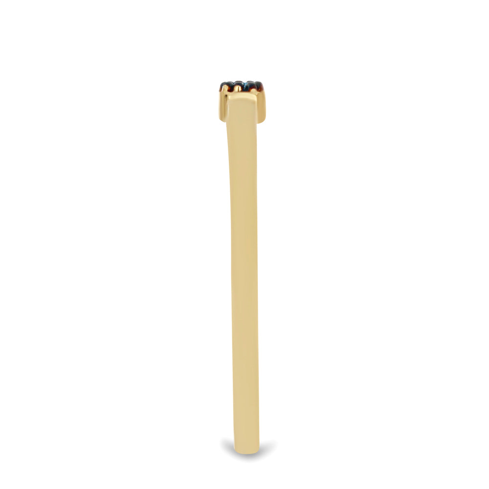 Goldplattierter Silberring mit blauem Diamant 4 
