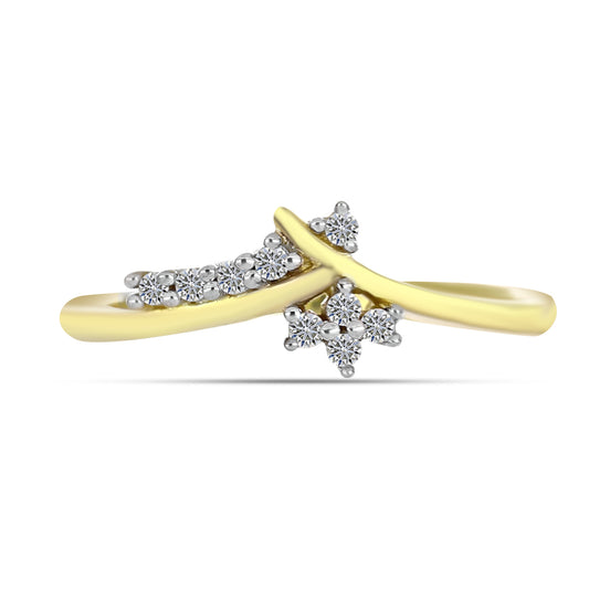 Goldplattierter Silberring mit weißem Diamant