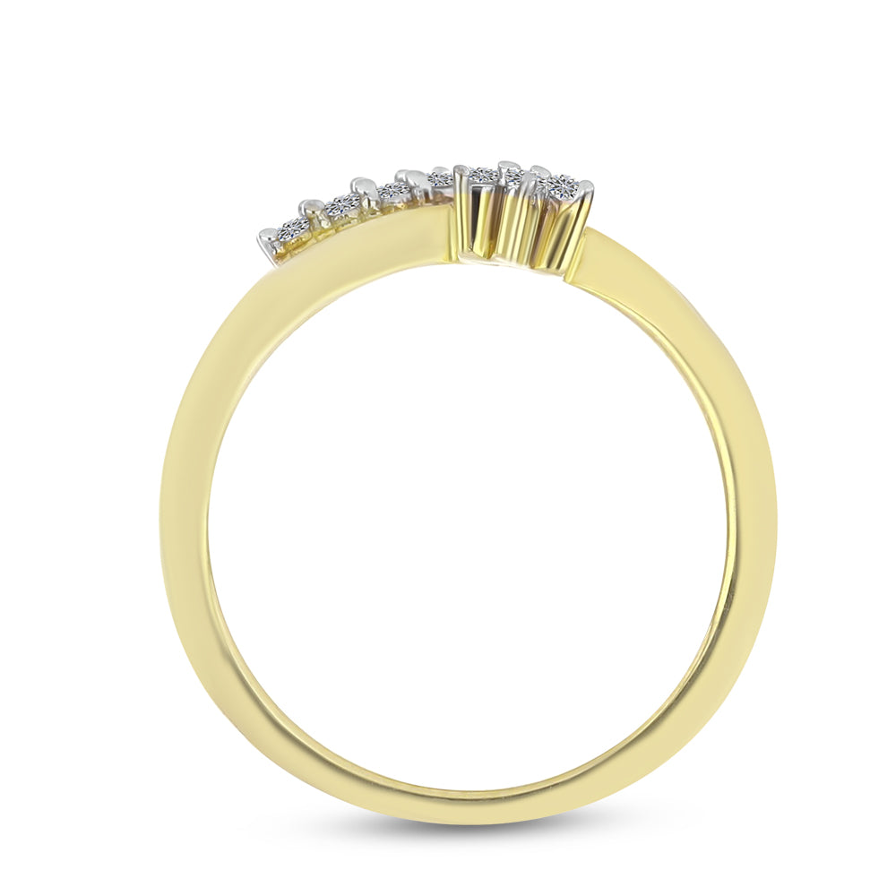 Goldplattierter Silberring mit weißem Diamant