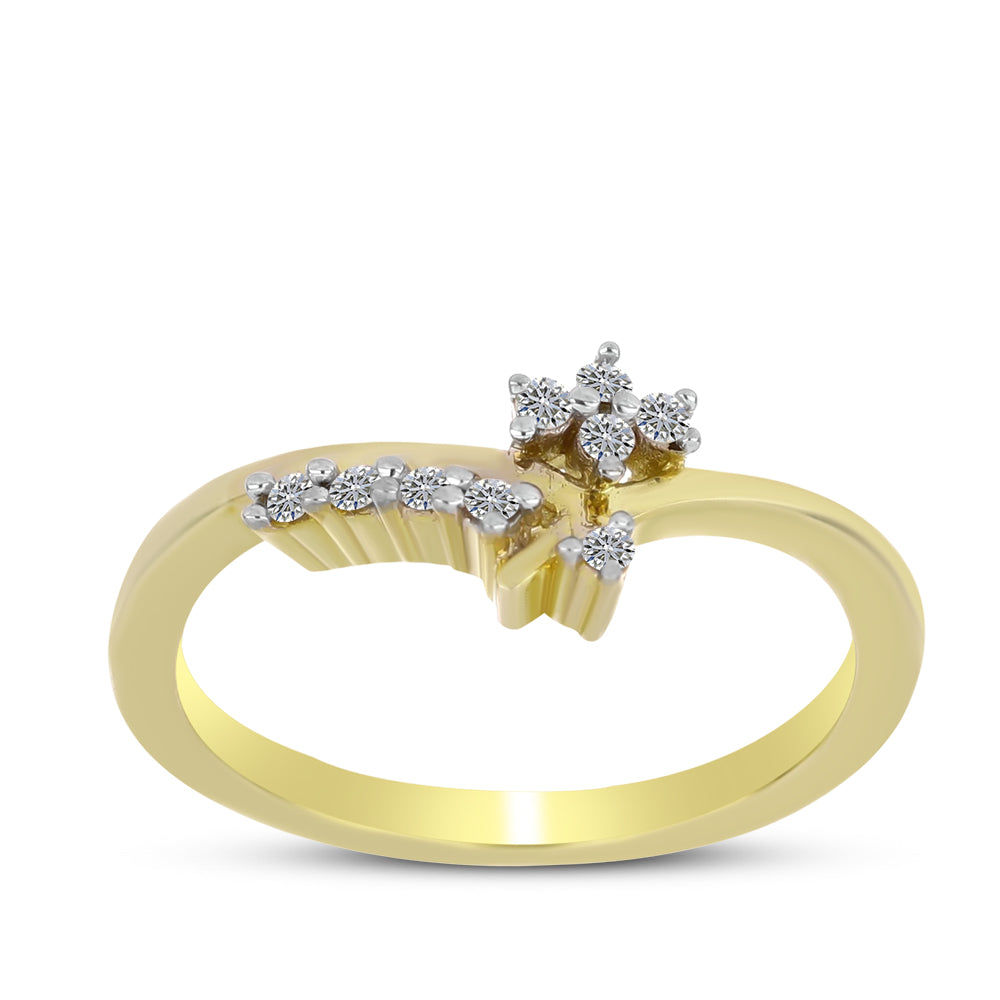 Goldplattierter Silberring mit weißem Diamant 3 