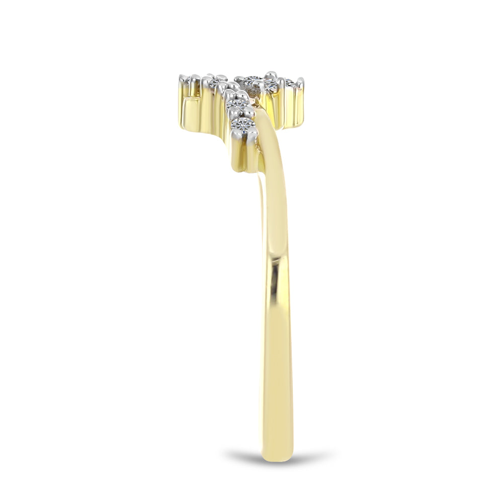 Goldplattierter Silberring mit weißem Diamant 4 