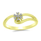 Goldplattierter Silberring mit weißem Diamant