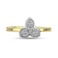 Goldplattierter Silberring mit weißem Diamant