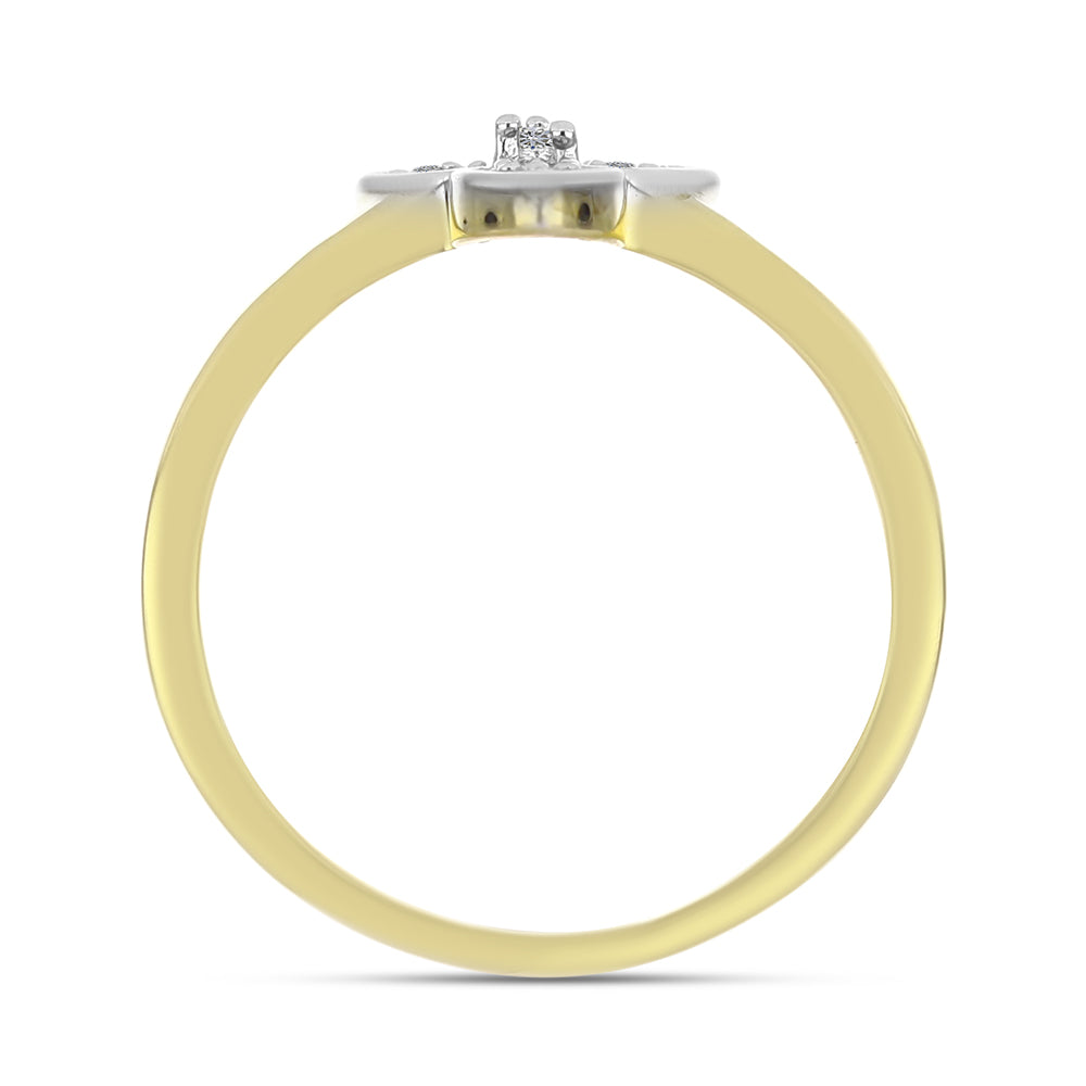 Goldplattierter Silberring mit weißem Diamant 2 