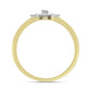 Goldplattierter Silberring mit weißem Diamant