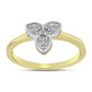 Goldplattierter Silberring mit weißem Diamant