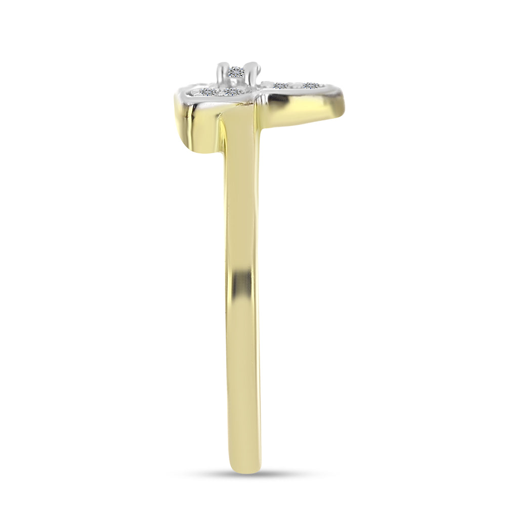 Goldplattierter Silberring mit weißem Diamant 4 