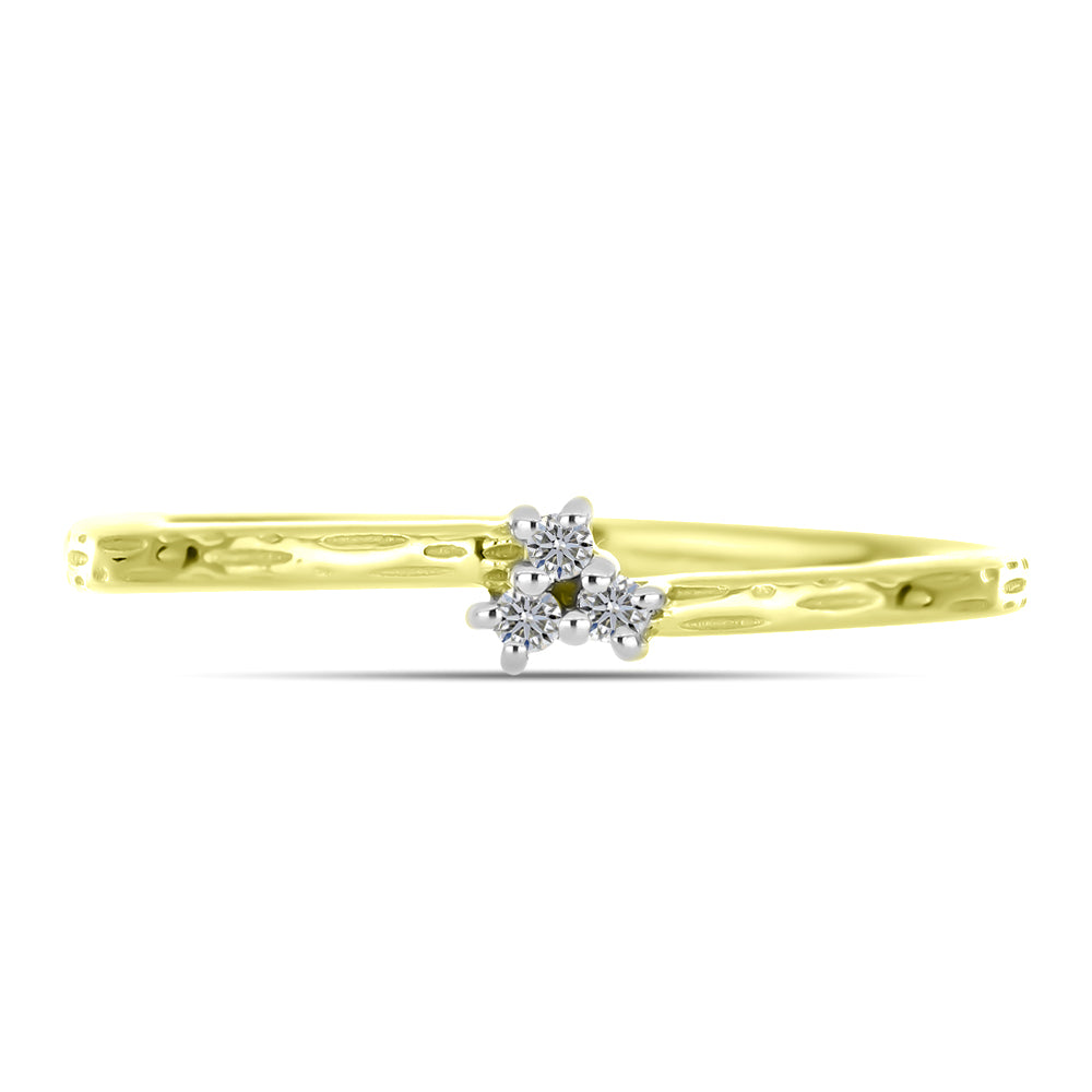 Goldplattierter Silberring mit weißem Diamant 1 