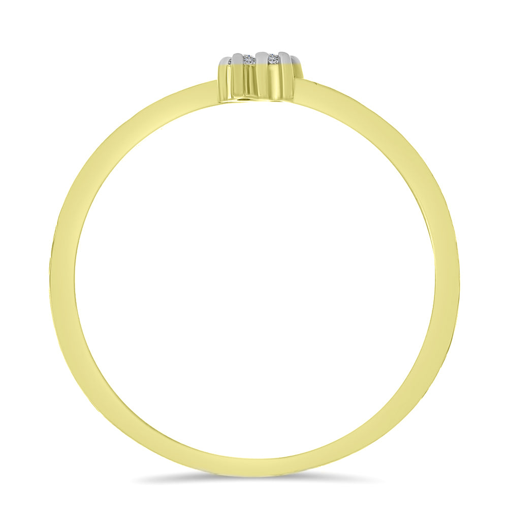 Goldplattierter Silberring mit weißem Diamant 2 