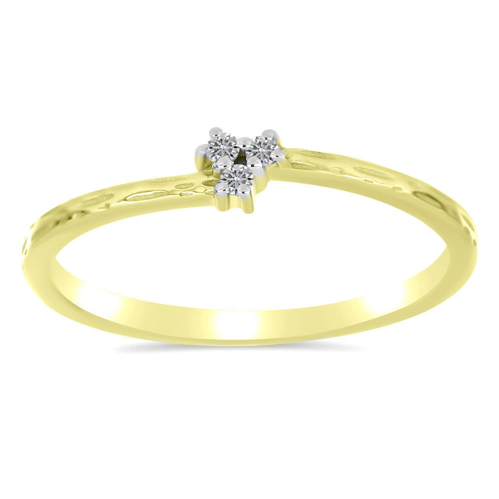 Goldplattierter Silberring mit weißem Diamant