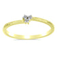 Goldplattierter Silberring mit weißem Diamant