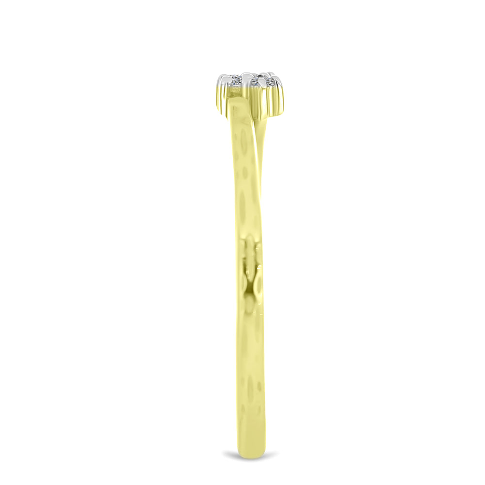Goldplattierter Silberring mit weißem Diamant 4 