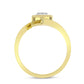 Goldplattierter Silberring mit weißem Diamant