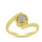Goldplattierter Silberring mit weißem Diamant