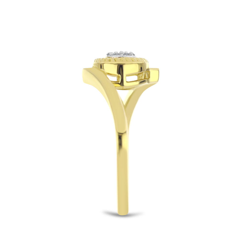 Goldplattierter Silberring mit weißem Diamant 4 