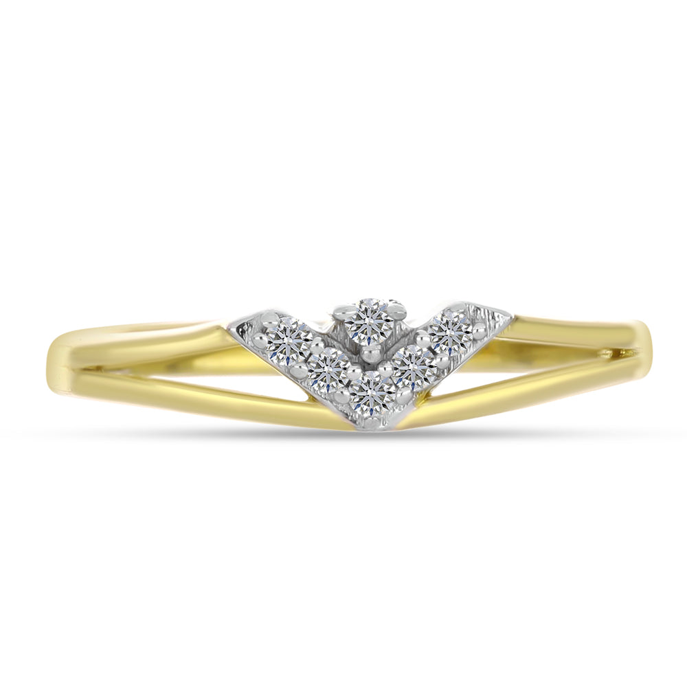 Goldplattierter Silberring mit weißem Diamant 1 