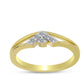 Goldplattierter Silberring mit weißem Diamant