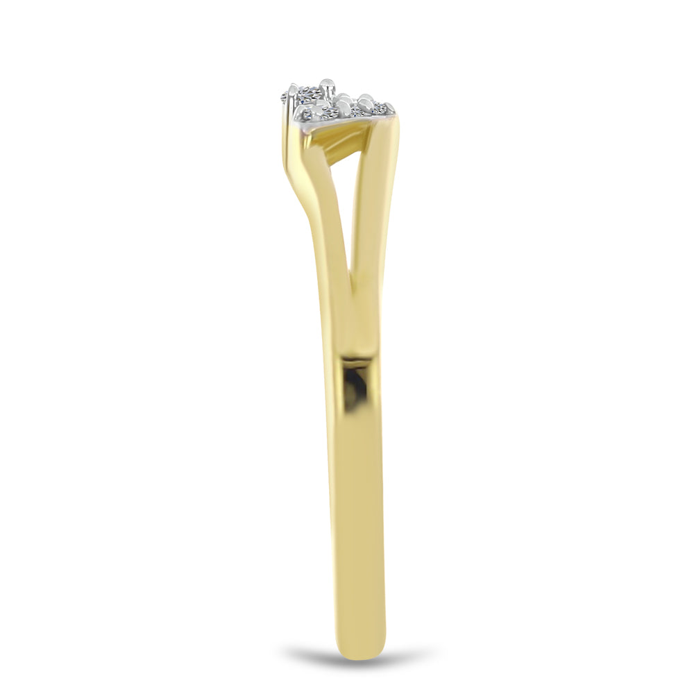 Goldplattierter Silberring mit weißem Diamant 4 
