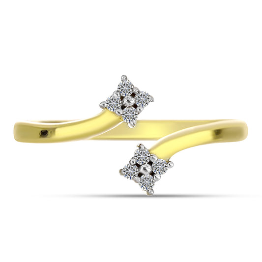 Goldplattierter Silberring mit weißem Diamant