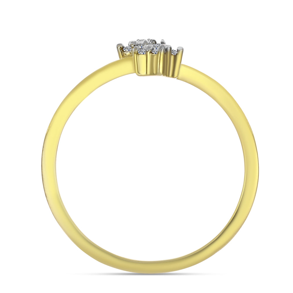 Goldplattierter Silberring mit weißem Diamant 2 