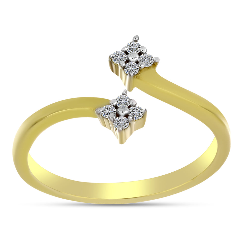 Goldplattierter Silberring mit weißem Diamant 3 