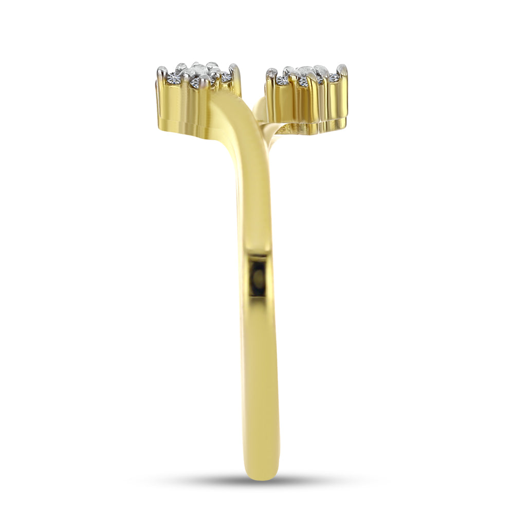 Goldplattierter Silberring mit weißem Diamant 4 
