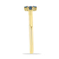 Goldplattierter Silberring mit blauem Diamant und weißem Diamant