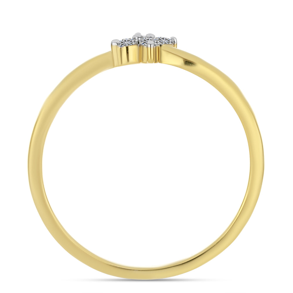 Goldplattierter Silberring mit weißem Diamant 2 