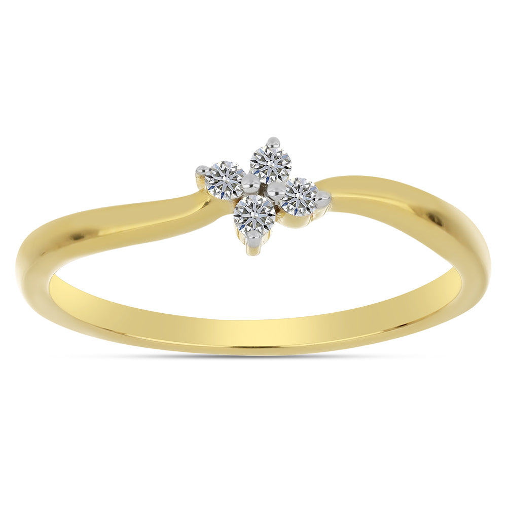 Goldplattierter Silberring mit weißem Diamant