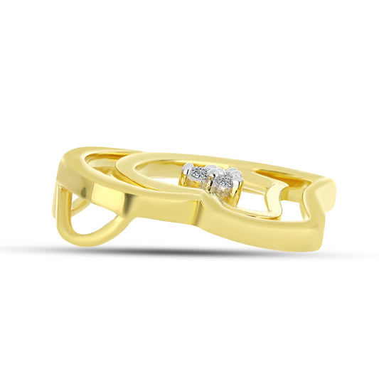 Goldplattierter Silberanhänger mit weißem Diamant