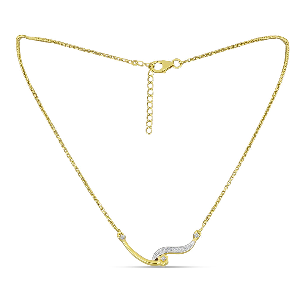 Goldplattierte Silberhalskette mit weißem Diamant 1 