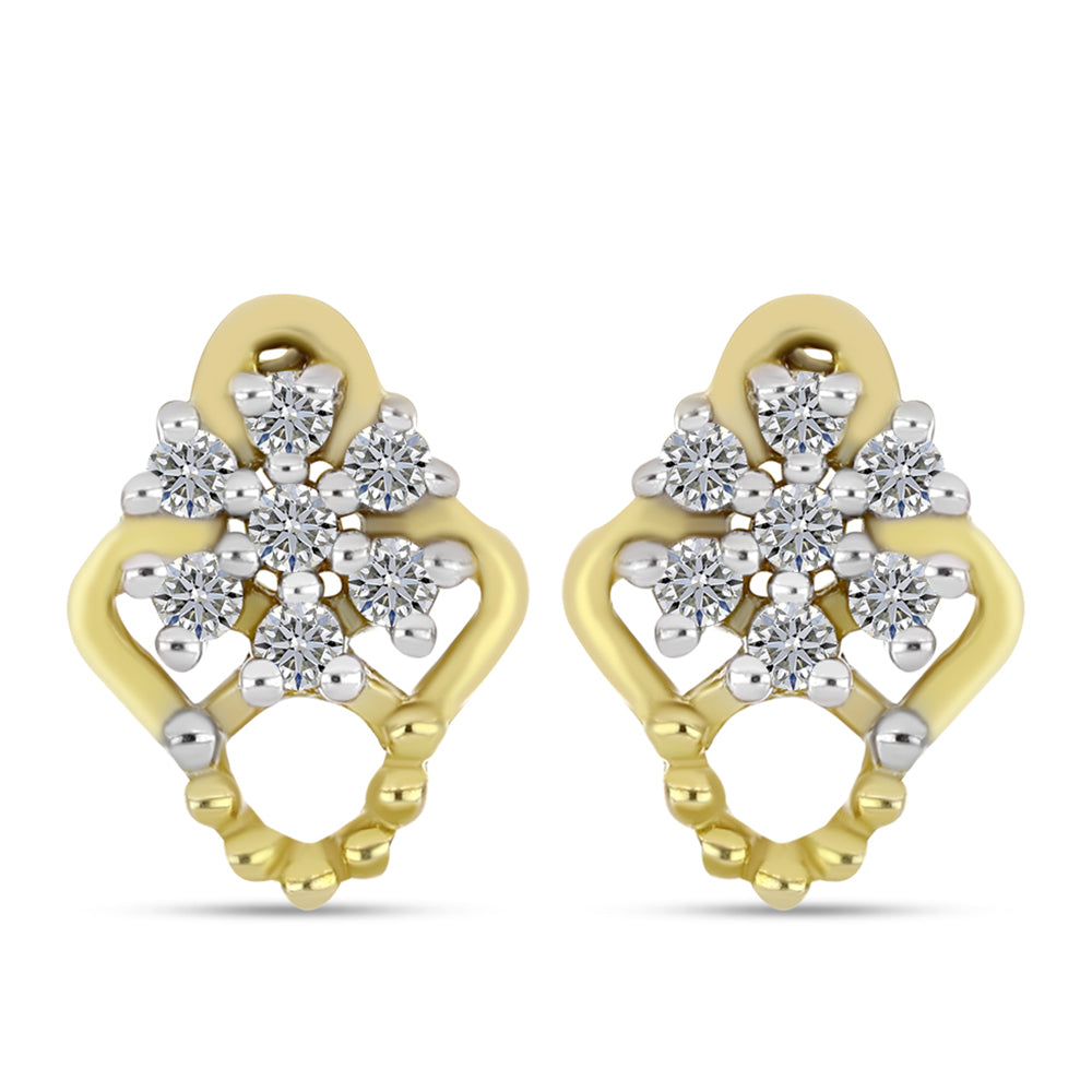 Goldplattierte Silberohrringe mit weißem Diamant 3 