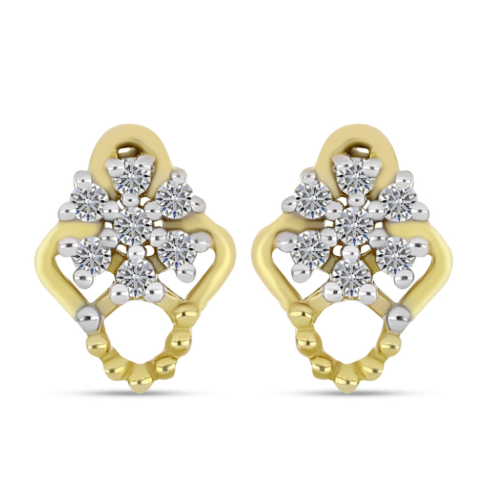 Goldplattierte Silberohrringe mit weißem Diamant