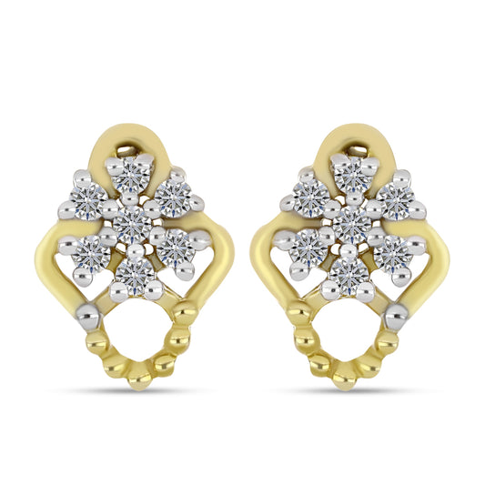 Goldplattierte Silberohrringe mit weißem Diamant