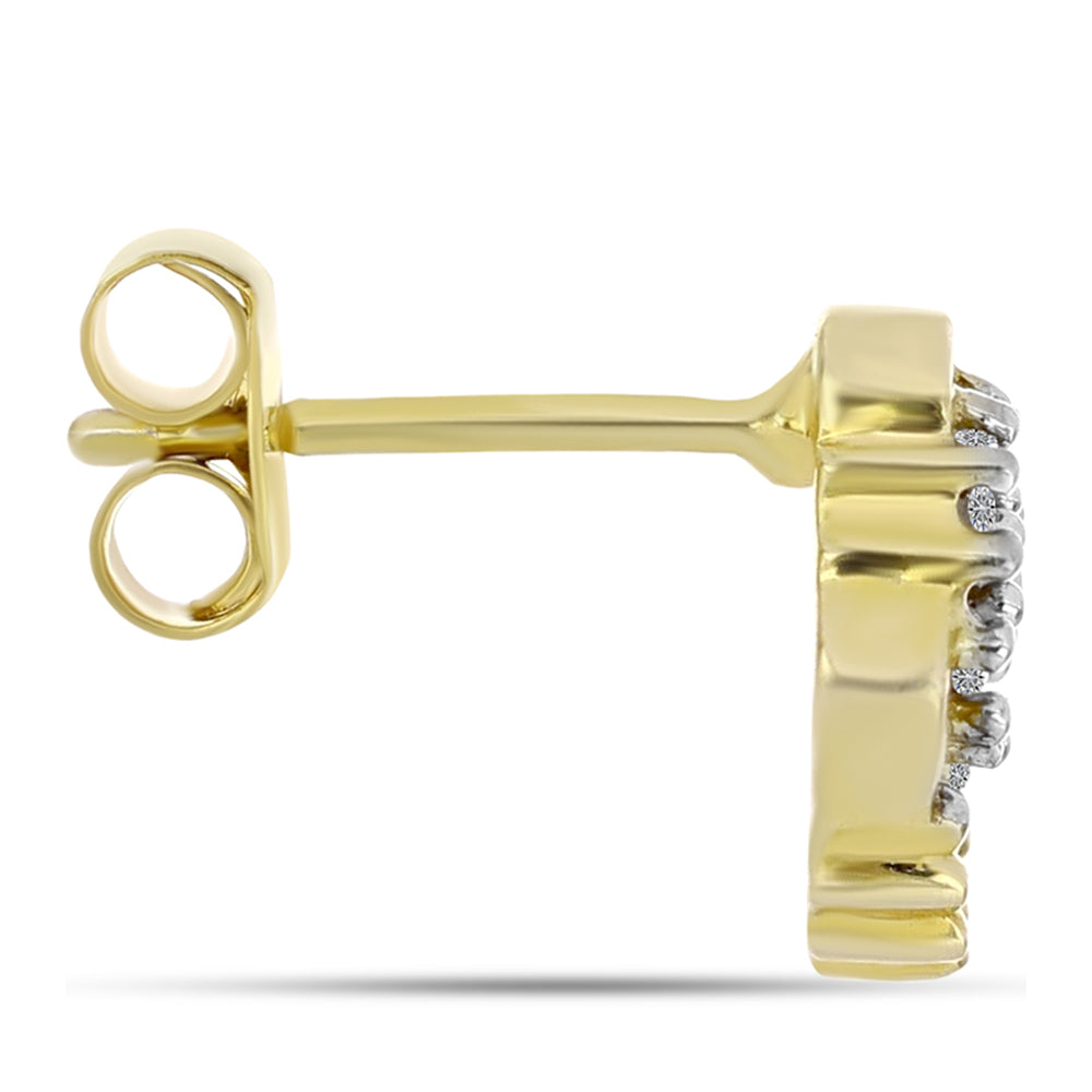 Goldplattierte Silberohrringe mit weißem Diamant