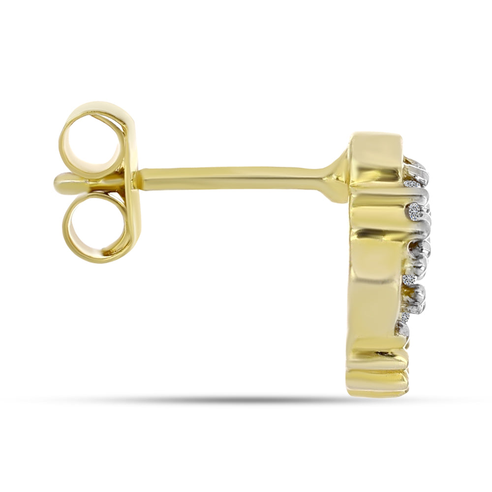 Goldplattierte Silberohrringe mit weißem Diamant