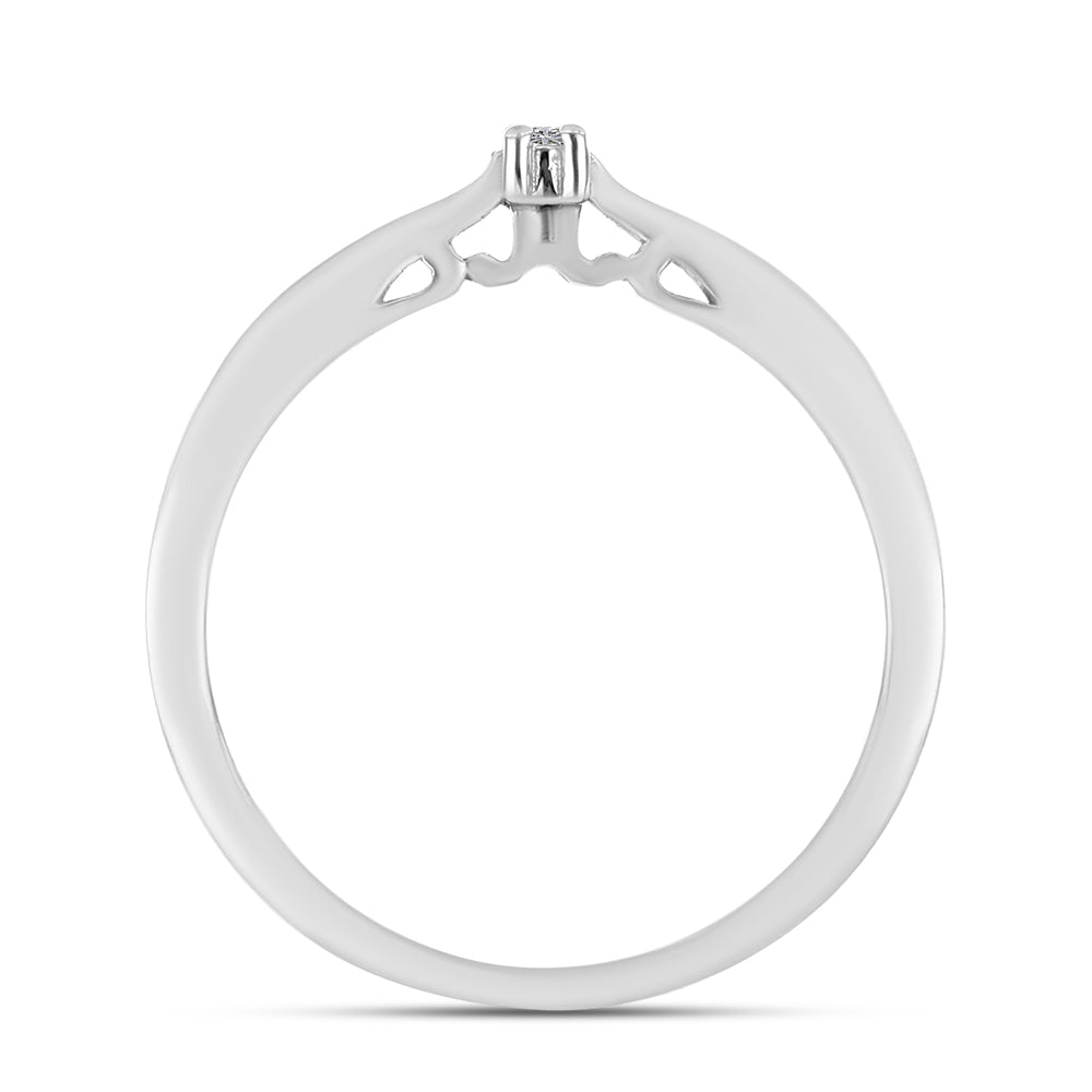 Silberring mit weißem Diamant