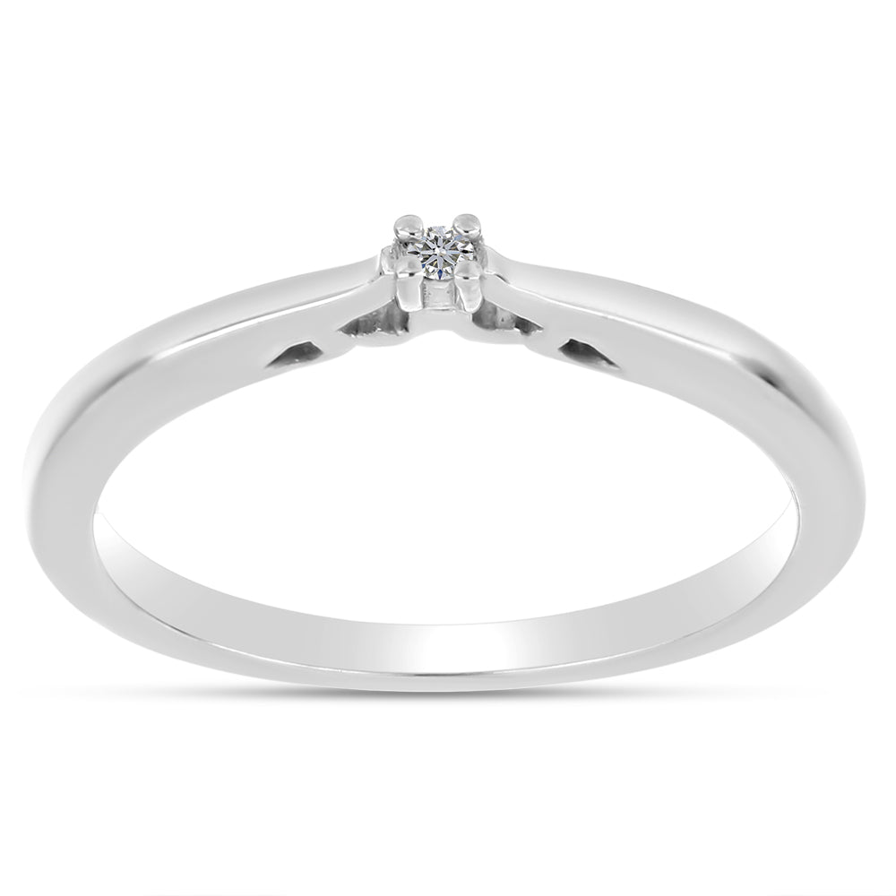 Silberring mit weißem Diamant 3 